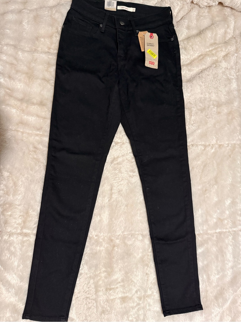 Levi's Curvy Skinny Women's Mid Rise Slim Jeans Black Dark Denim Size 4 W27 L30